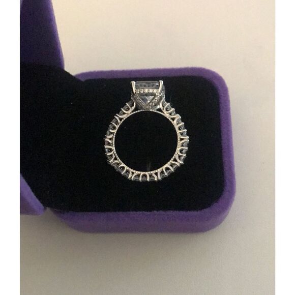 NEW~7.83 Ct. Cushion & Round Cut Sim Diamond Eternity Engagement/Bridal Ring #8 - Picture 4 of 8